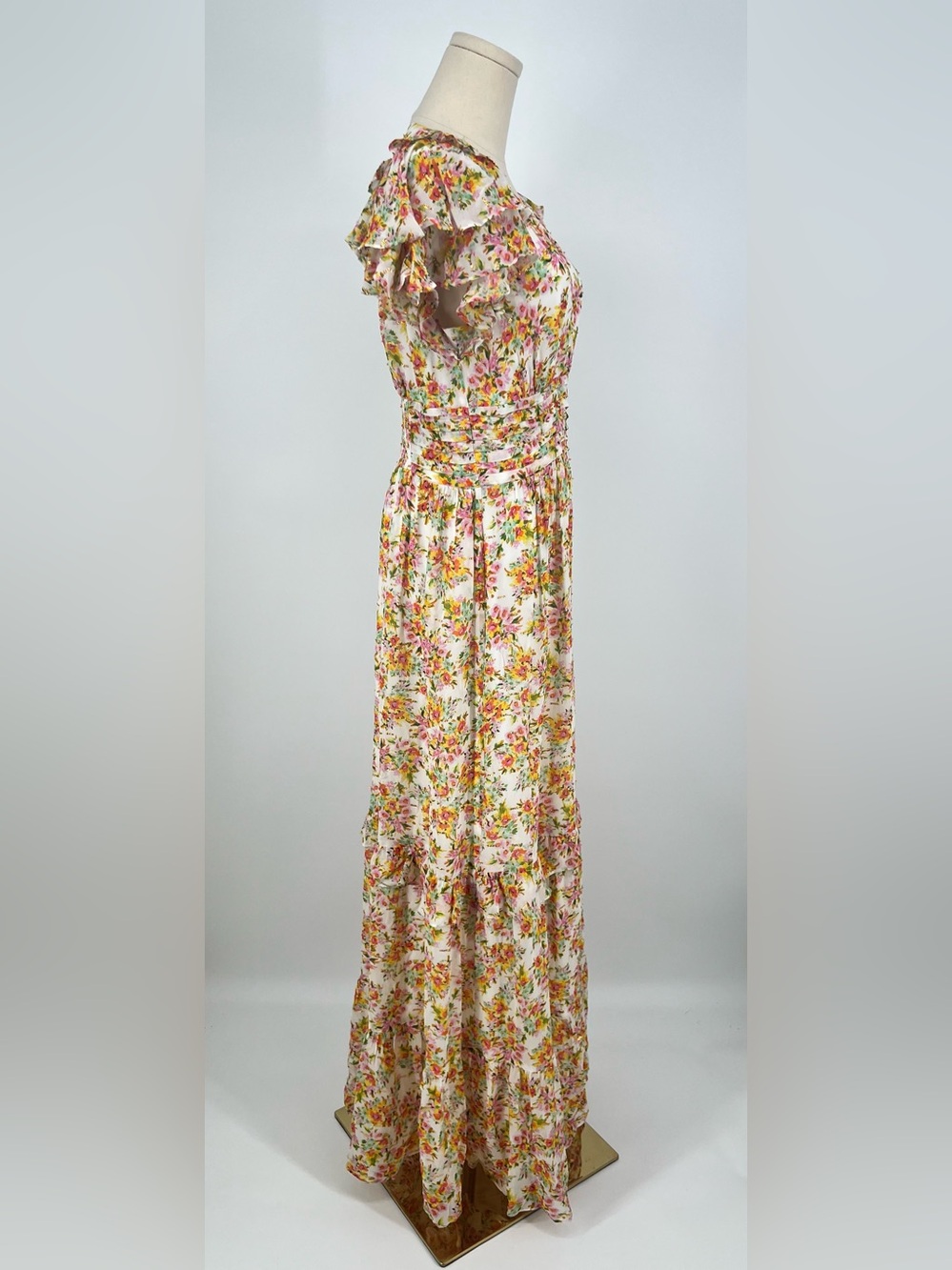 Shoshanna Lucinda floral maxi dress in Optic Lemon Gold print | 8 - Picture 7 of 14